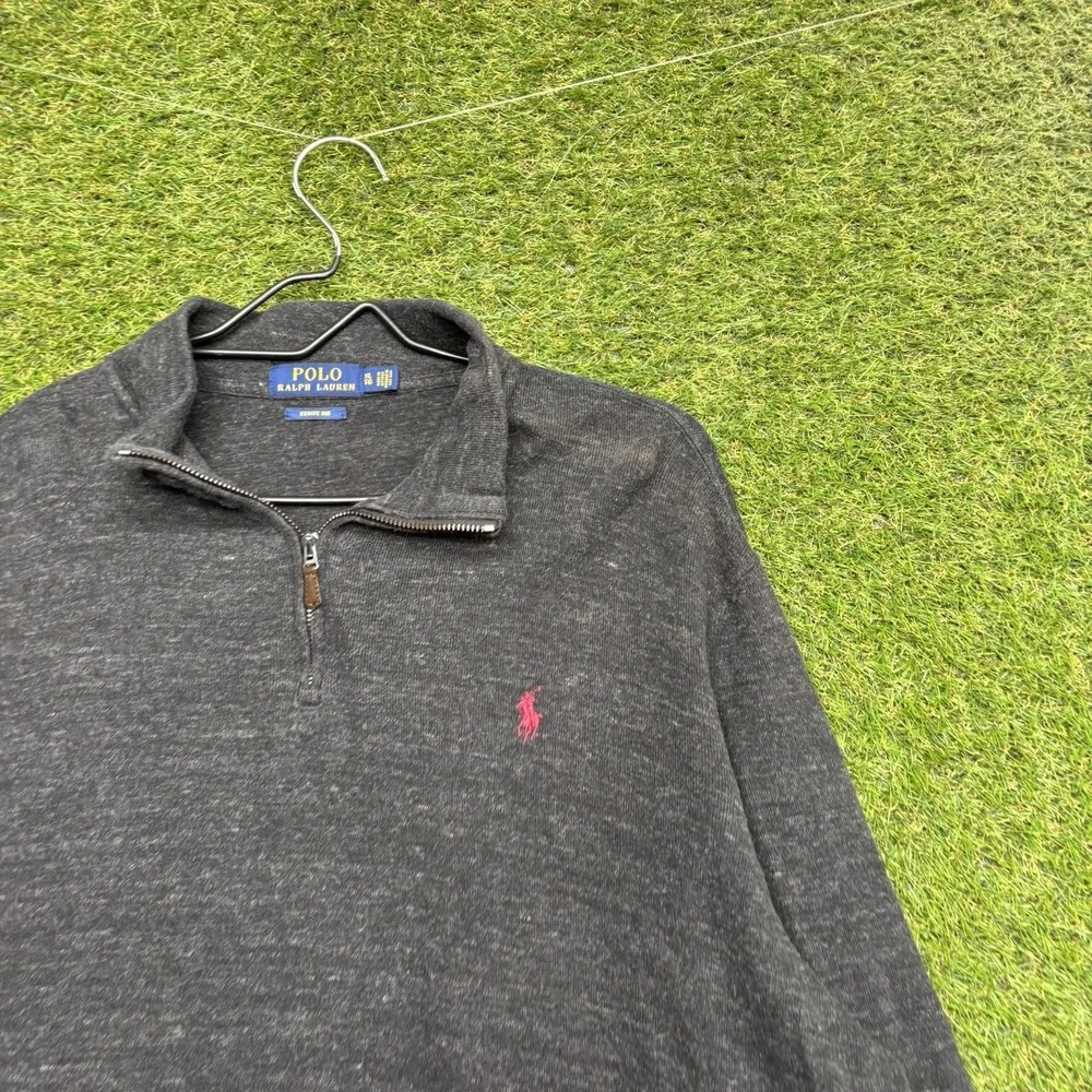 Polo Ralph Lauren Sweater Mens XL 1/4 Zip Mock Neck Pony Estate Rib Pullover